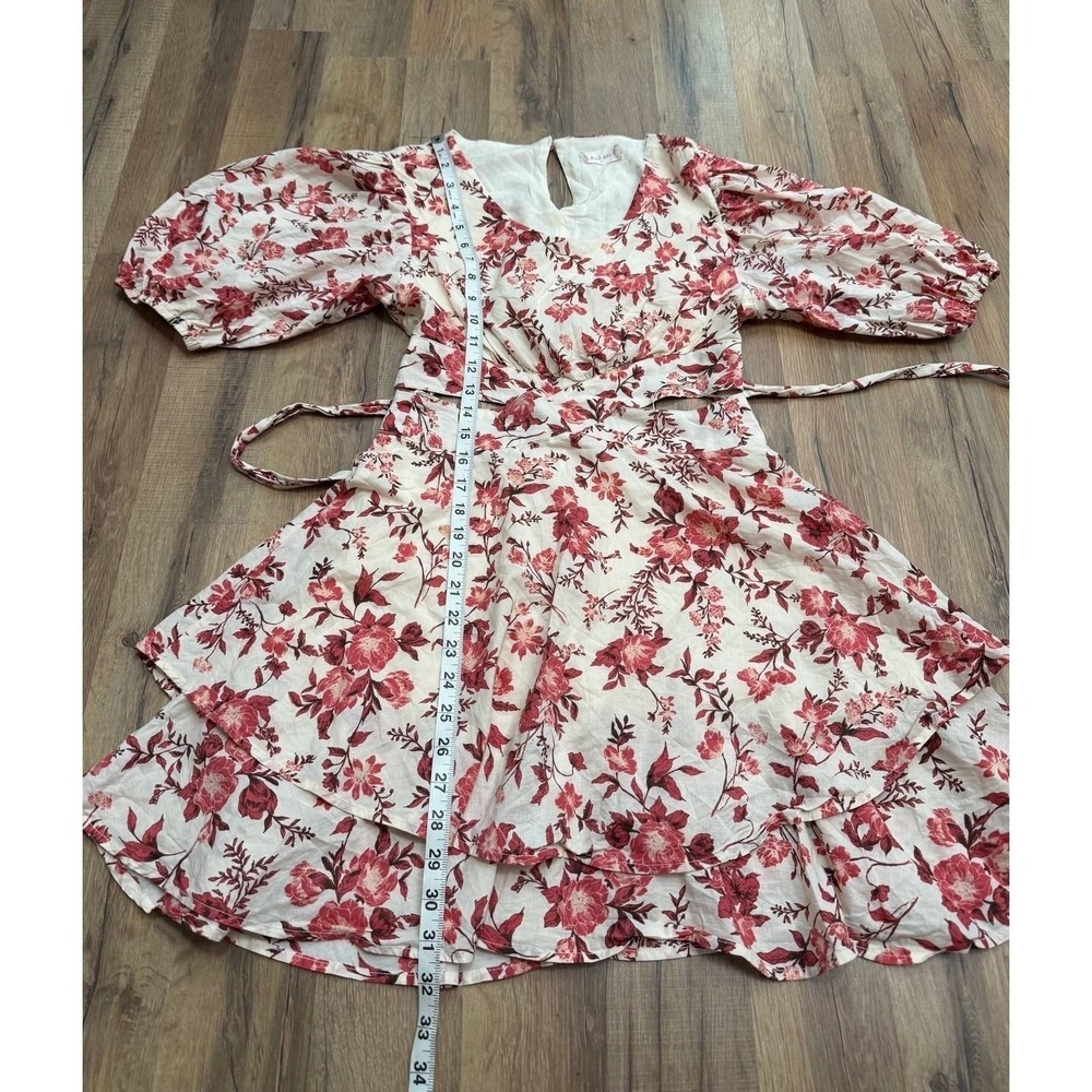 Altar'd State Floral Cutout Tie Back Mini Dress Cottagecore Medium - Picture 8 of 10